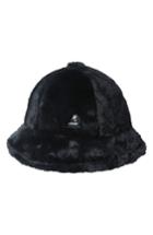 Women's Kangol Faux Fur Casual Bucket Hat - Black