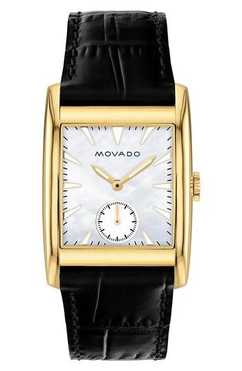 Women's Movado Heritage Leather Strap Watch, 38mm