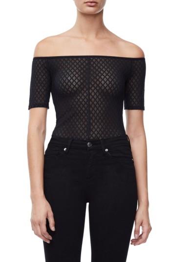 Women's Good American Good Body Off The Shoulder Thong Bodysuit