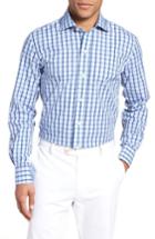 Men's Ledbury Hayden Trim Fit Windowpane Dress Shirt .5 - Blue
