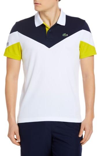 Men's Lacoste Ultra Dry Chevron Polo (m) - White