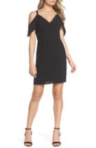 Women's 19 Cooper Cold Shoulder Lace Trim Sheath Dress - Black
