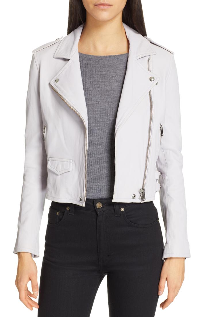 Women's Iro 'ashville' Leather Jacket Us / 38 Fr - Purple
