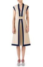 Women's Gucci Contrast Trim Belted Dress