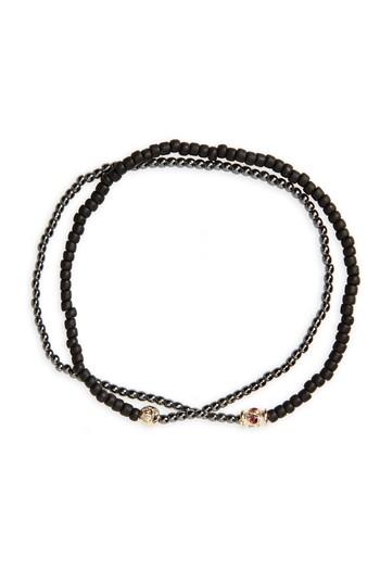 Men's Luis Morais Ruby Barrel Bead Wrap Bracelet