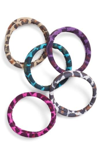 L. Erickson Set Of 5 Sport Ponytail Holders, Size - Brown