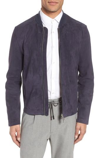 Men's Eleventy Suede Jacket R Eu - Blue