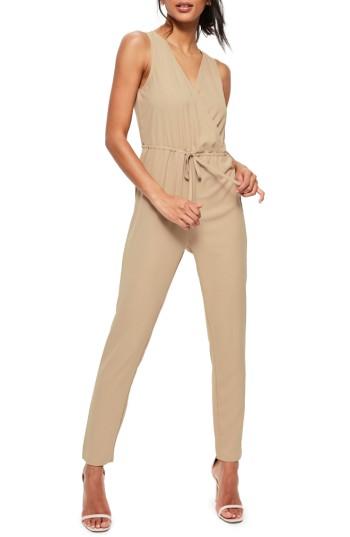 Women's Missguided Jumpsuit Us / 8 Uk - Beige