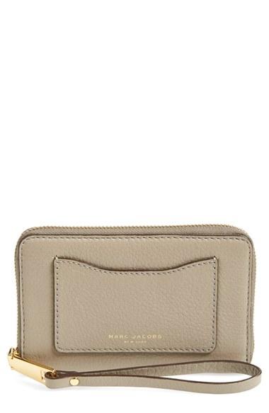 Women's Marc Jacobs 'recruit' Leather Wallet - Beige