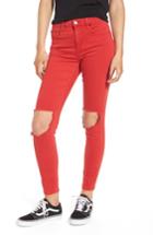 Women's Blanknyc Cry Baby Ripped Skinny Jeans - Red