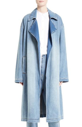 Women's Robert Rodriguez Denim Trench Coat - Blue