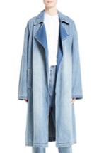 Women's Robert Rodriguez Denim Trench Coat - Blue