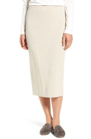 Women's Eileen Fisher Wool Knit Pencil Skirt, Size - Black