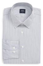 Men's John W. Nordstrom Trim Fit Stripe Dress Shirt .5 - 32 - Grey