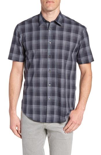 Men's Coastaoro Socalmax Plaid Sport Shirt - Black