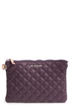 Mz Wallace Small Metro Quilted Oxford Nylon Zip Pouch - Purple