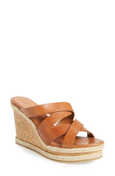 Women's Jimmy Choo 'prisma' Leather Wedge Sandal Us / 37eu - Brown