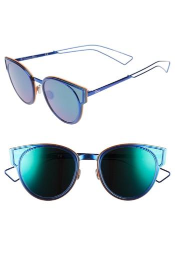 Women's Dior Sculpts 53mm Cat Eye Sunglasses - Shiny Blue