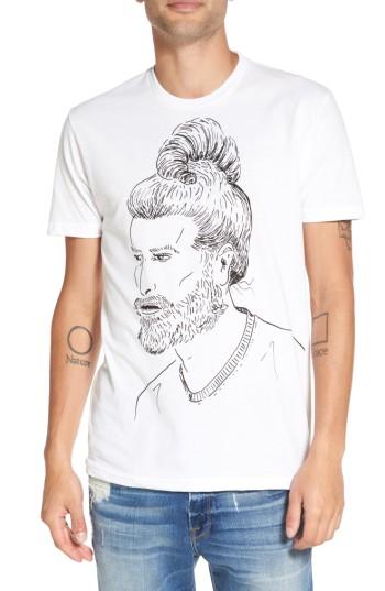 Men's Palmercash Man Croissant T-shirt, Size - White