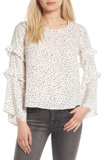 Women's Lush Ruffle Bell Sleeve Blouse - Ivory