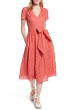 Women's 1901 Cotton Eyelet Short Sleeve Dress - Coral