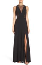 Women's Morgan & Co. Illusion Gown /4 - Black