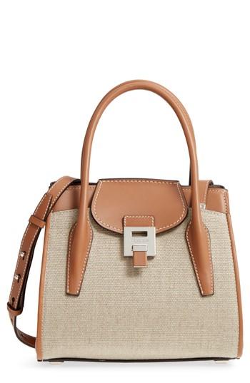Michael Kors Medium Bancroft Linen Satchel - Beige