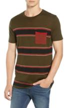 Men's Scotch & Soda Stripe Merino Wool Pocket T-shirt - Brown