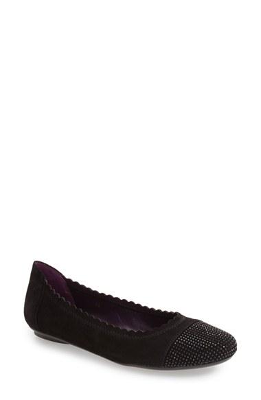 Women's Vaneli 'bunnie' Sparkle Toe Flat .5 M - Black