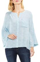 Women's Two By Vince Camuto Bell Sleeve Geo Dialogue Top - Blue