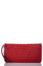 Women's Brahmin Skyler Croc Embossed Leather Wallet - Red