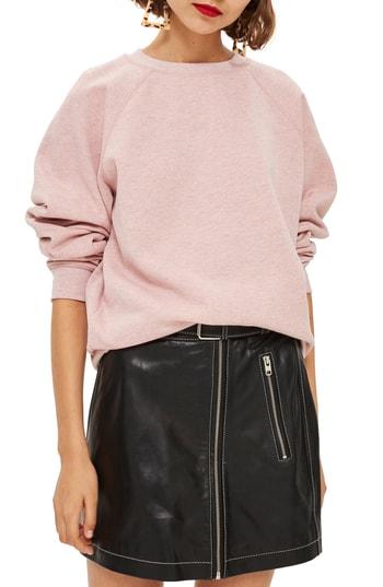 Women's Topshop Crewneck Sweatshirt Us (fits Like 16-18) - Pink