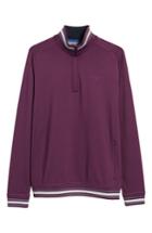 Men's Ted Baker London Trim Fit Quarter Zip Golf Pullover (s) - Purple