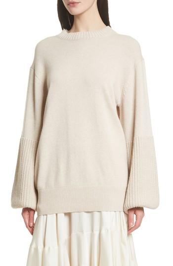 Women's Elizabeth And James Aida Wool & Cashmere Blend Sweater - Beige