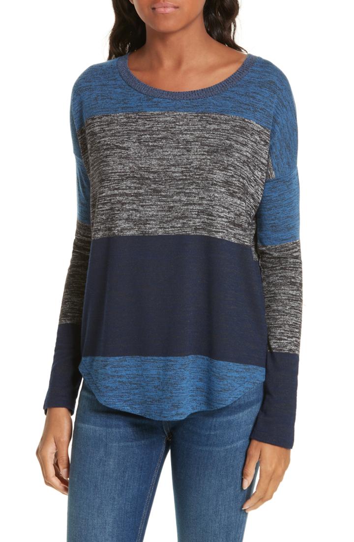 Women's Rag & Bone Hudson Stripe Tee, Size - Blue