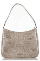 Brahmin Noelle Croc Embossed Leather Hobo Bag - Ivory