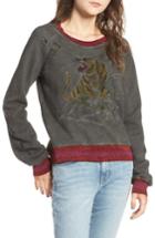 Women's Pam & Gela Embroidered Split Back Sweatshirt - Grey