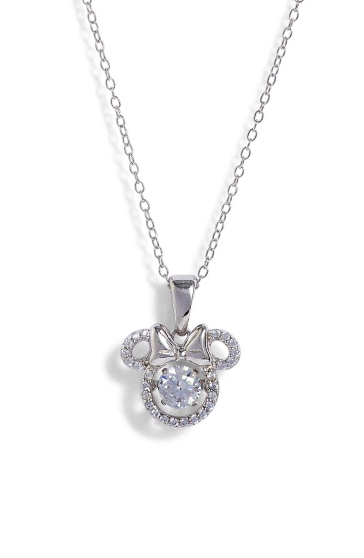 Women's Disney Minnie Dancing Crystal Pendant Necklace