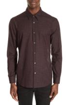 Men's John Varvatos Windowpane Check Sport Shirt - Red