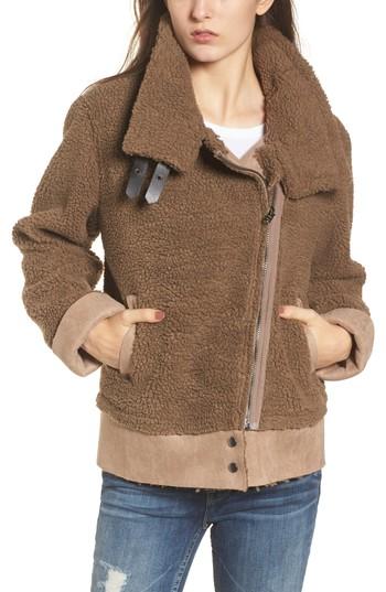 Women's Evidnt Fleece Moto Jacket - Brown