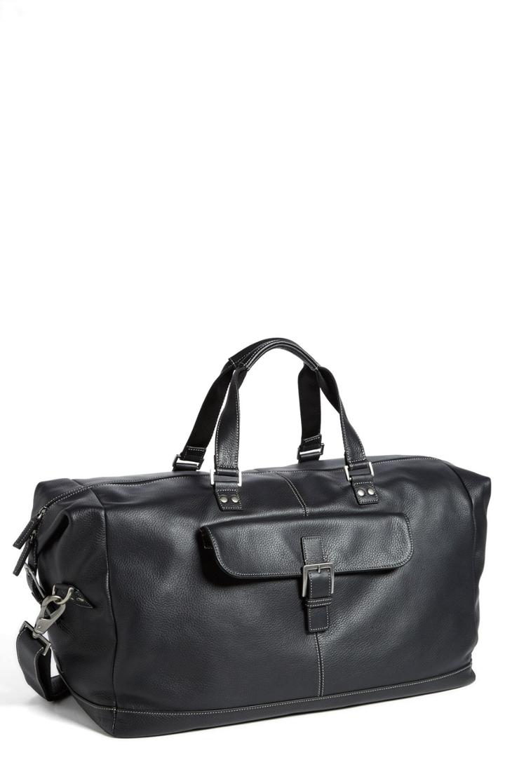 Men's Boconi 'tyler' Leather Cargo Duffel Bag -