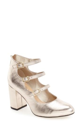 Women's Bella Vita 'nettie' Block Heel Pump .5 N - Metallic