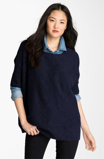Only Mine Boxy Cashmere Sweater Navy X-small