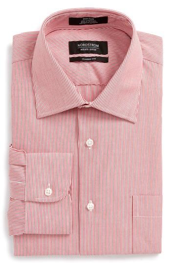 Men's Nordstrom Men's Shop Classic Fit Non-iron Stripe Dress Shirt .5 32 - Red