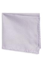 Men's Eton Chain Print Silk Pocket Square, Size - Grey
