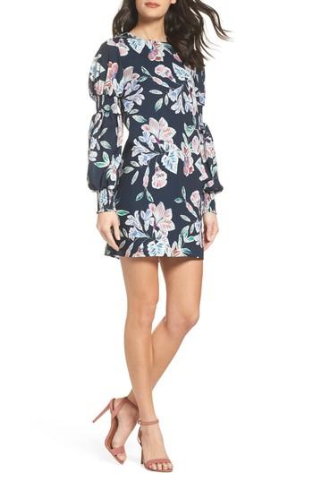 Women's Cooper St Phantom Floral Smocked Sleeve Dress - Black