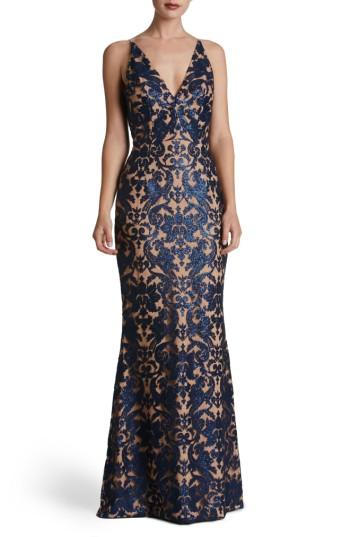 Women's Dress The Population Karen Mermaid Gown - Blue