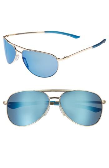 Women's Smith Serpico Slim 2.0 60mm Chromapop Polarized Aviator Sunglasses - Gold/ Blue Polar