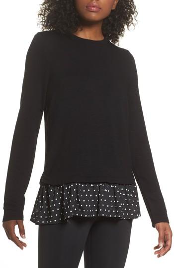 Women's Kate Spade New York Ruffle Hem Top - Black