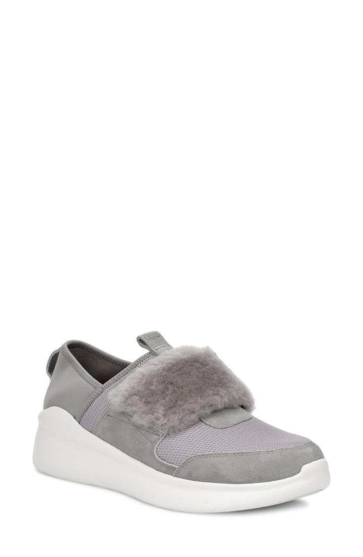 Women's Ugg Pico Sneaker With Genuine Shearling Trim - Grey